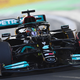 Lewis Hamilton drives his Mercedes F1 car in Saudi Arabia